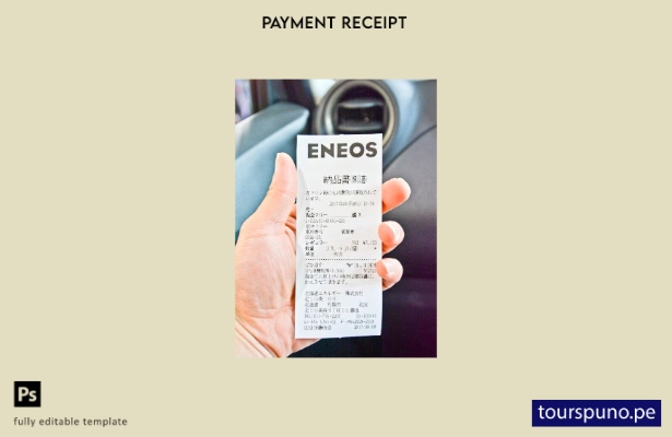 Plantilla de recibo de pago de Eneos Corporation lista para imprimir